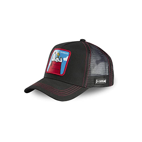 Capslab Snoopy The Peanuts Black Red Trucker Cap - One-Size von Capslab