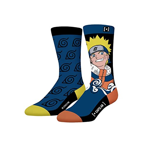 Sportsocken Herren Naruto Classic, Socken Herren, Naruto, Ultraweich, Blau Gelb, 43/46 von Capslab