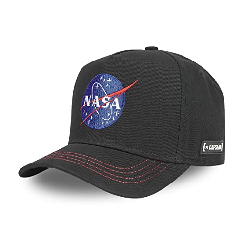 Tracker Kappe Herren 100% Baumwolle, Cap Herren, Nasa-Logo, Empfindliche Haut, Schwarz, Einheitsgröße von Capslab