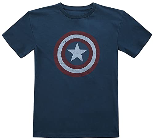 Captain America Jungen Boamercts002 T-Shirt, Navy, 12 Y von Marvel