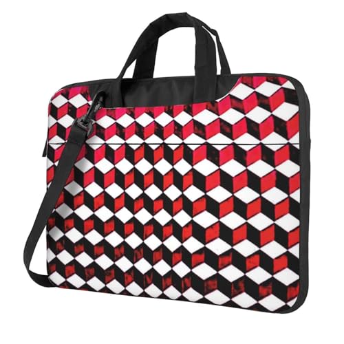 3D rot karierte multifunktionale Laptoptasche - wasserdichte Arbeit Aktentasche Laptop Tasche - ideal für Frauen und Männer, 3D Rot kariert, 13 inch von CarXs