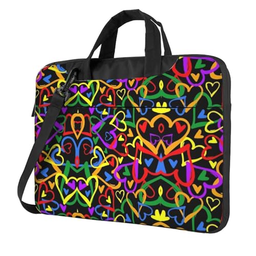 3D rot karierte multifunktionale Laptoptasche - wasserdichte Arbeit Aktentasche Laptop Tasche - ideal für Frauen und Männer, Gay Pride Regenbogen, 13 inch von CarXs