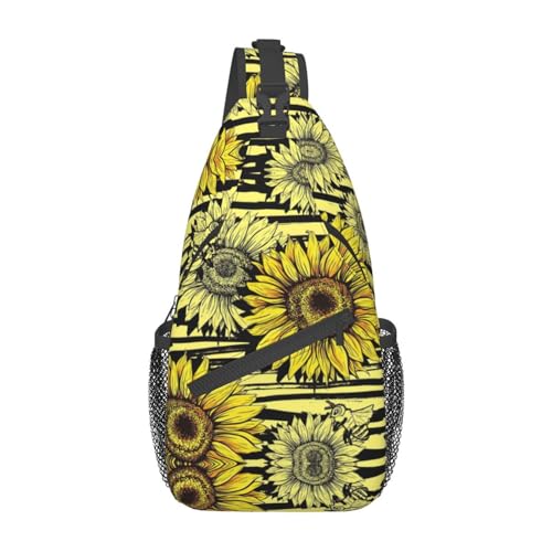 Bees Sunflowe Cross Brusttasche – Mehrzweck-Tragetasche – hohe Haltbarkeit und Vielseitigkeit von CarXs