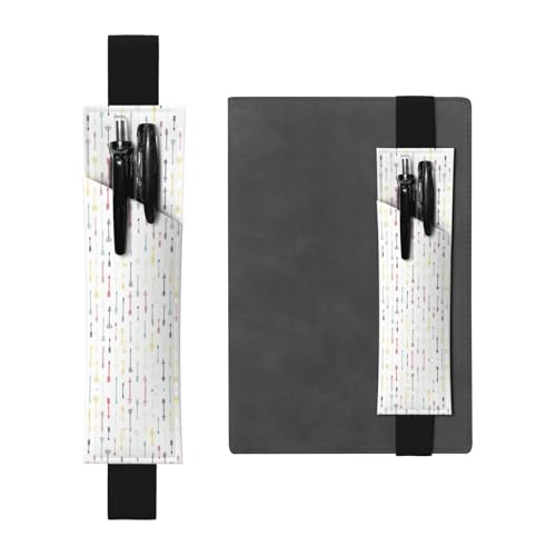 Bunte, handgezeichnete Kunst mit Pfeilen im Boho-Stil, vielseitig, verstellbar, Leder-Stifthalter, Lesezeichen – perfektes Gummiband für Tagebücher, Hülle von CarXs