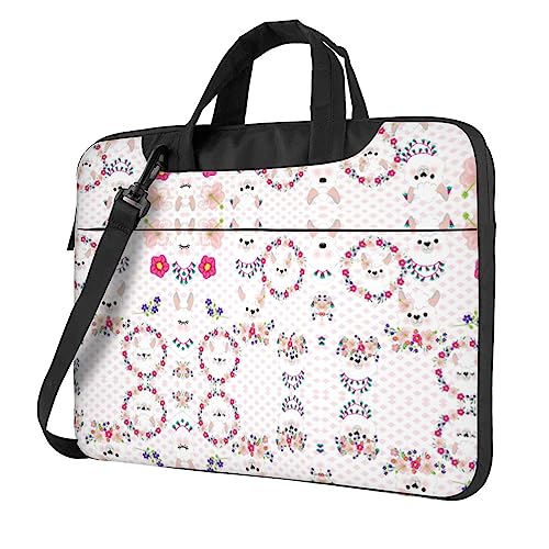 Camo Multifunktionale Laptoptasche - Wasserdichte Arbeit Aktentasche Laptop Tasche - Ideal für Damen und Herren, Cartoon Llama Alpaka, 14 inch von CarXs