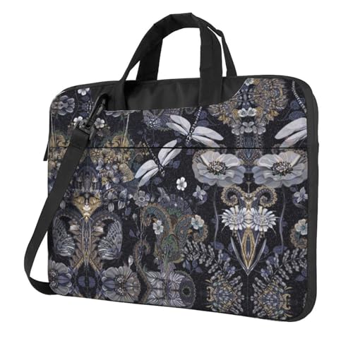 Camo Multifunktionale Laptoptasche - Wasserdichte Arbeit Aktentasche Laptop Tasche - Ideal für Damen und Herren, Libellen grau, 14 inch von CarXs