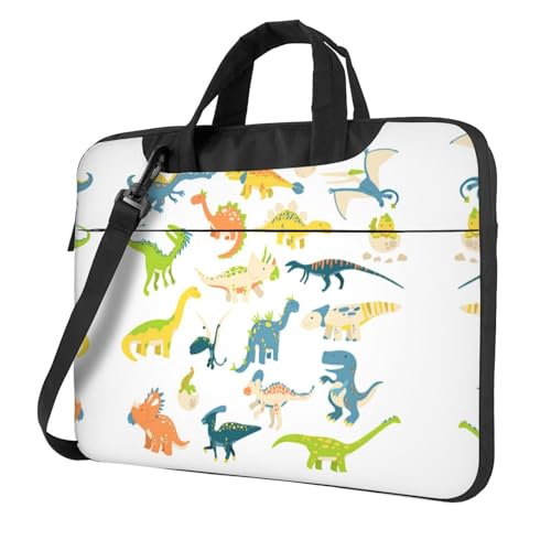 Cartoon Dinosaurier Bilder Multifunktionale Laptoptasche - Wasserdichte Arbeit Aktentasche Laptop Tasche - Ideal für Frauen und Männer von CarXs