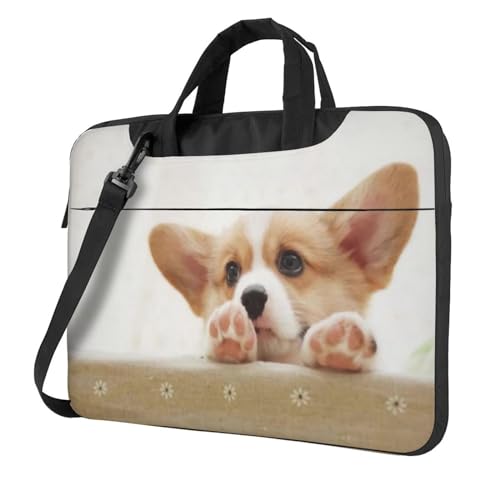 Cheerleader Multifunktionale Laptoptasche - Wasserdichte Arbeit Aktentasche Laptop Tasche - Ideal für Damen und Herren, Cute Corgi2, 14 inch von CarXs