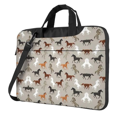 Cheerleader Multifunktionale Laptoptasche - Wasserdichte Arbeit Aktentasche Laptop Tasche - Ideal für Damen und Herren, Cute Horse1, 13 inch von CarXs