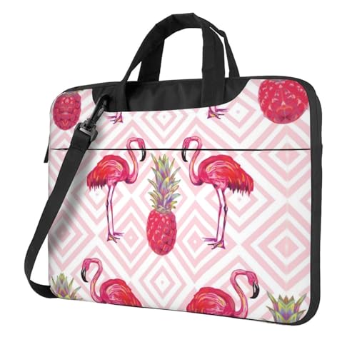 Cheerleader Multifunktionale Laptoptasche - Wasserdichte Arbeit Aktentasche Laptop Tasche - Ideal für Damen und Herren, Pink Flamingo Ananas, 15.6 inch von CarXs