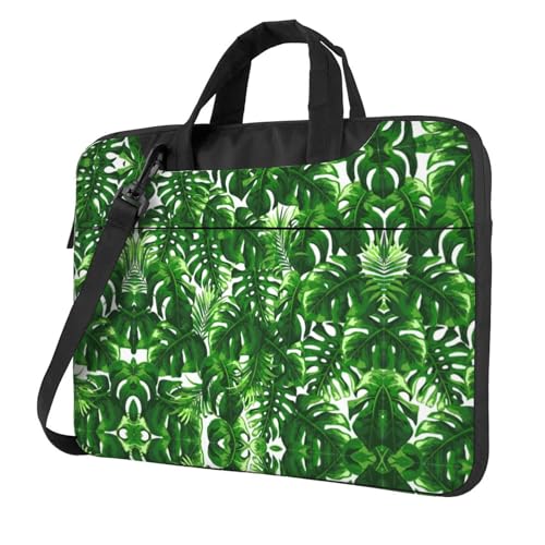 Dog Puppy Paw Multifunktionale Laptoptasche - Wasserdichte Arbeit Aktentasche Laptop Tasche - Ideal für Frauen und Männer, Monstera Deliciosa Bananenpalme, 13 inch von CarXs