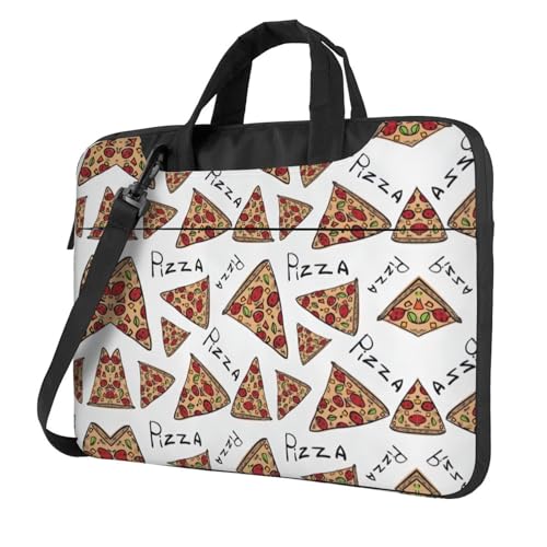 Dog Puppy Paw Multifunktionale Laptoptasche - Wasserdichte Arbeit Aktentasche Laptop Tasche - Ideal für Frauen und Männer, Pizza-Muster, 14 inch von CarXs