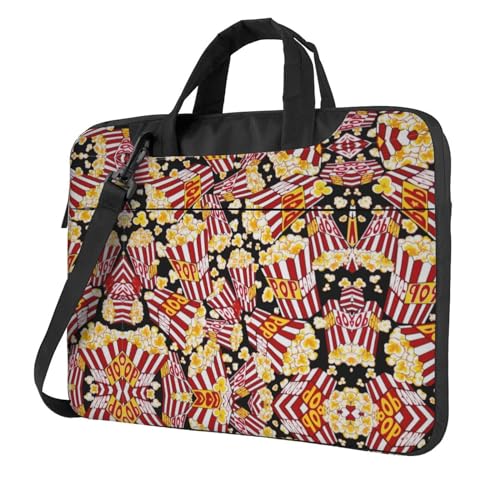 Dog Puppy Paw Multifunktionale Laptoptasche - Wasserdichte Arbeit Aktentasche Laptop Tasche - Ideal für Frauen und Männer, Popcorn-Druck, 15.6 inch von CarXs