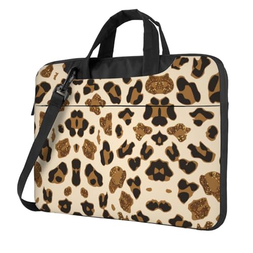 Fresh Succulents Multifunktionale Laptoptasche - Wasserdichte Arbeit Aktentasche Laptop Tasche - Ideal für Frauen und Männer, Animal Leopard, 13 inch von CarXs