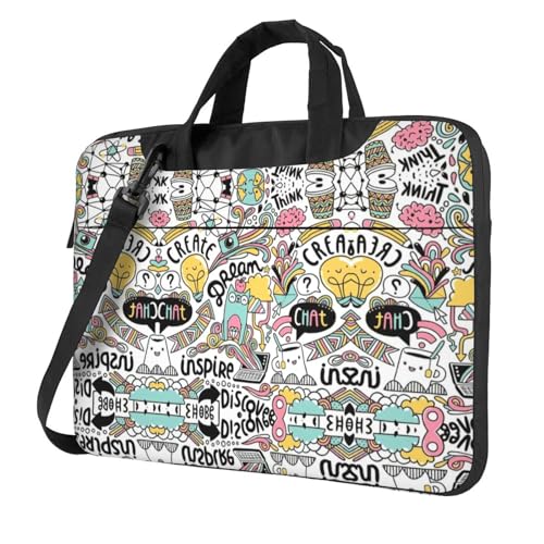 Fresh Succulents Multifunktionale Laptoptasche - Wasserdichte Arbeit Aktentasche Laptop Tasche - Ideal für Frauen und Männer, Comic Ar, 14 inch von CarXs