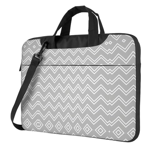 Graue gestreifte multifunktionale Laptoptasche – wasserdichte Arbeits-Aktentasche Laptoptasche – ideal für Damen und Herren, Grau gestreift, 13 inch von CarXs