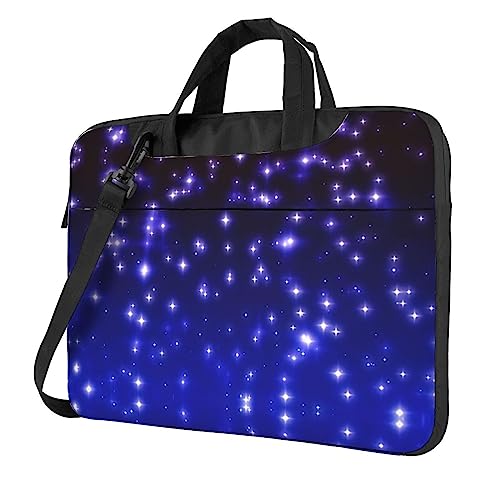 Graue gestreifte multifunktionale Laptoptasche – wasserdichte Arbeits-Aktentasche Laptoptasche – ideal für Damen und Herren, Leuchtende Sterne, 13 inch von CarXs