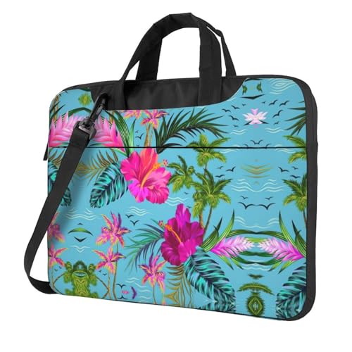 Hawaiian Flower Multifunktionale Laptoptasche - Wasserdichte Arbeit Aktentasche Laptop Tasche - Ideal für Frauen und Männer, Hello Hawaii, 13 inch von CarXs