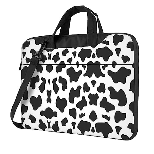 Kaktus Multifunktionale Laptoptasche - Wasserdichte Arbeit Aktentasche Laptop Tasche - Ideal für Damen und Herren, Schwarz-weißer Leopardenmuster, 13 inch von CarXs