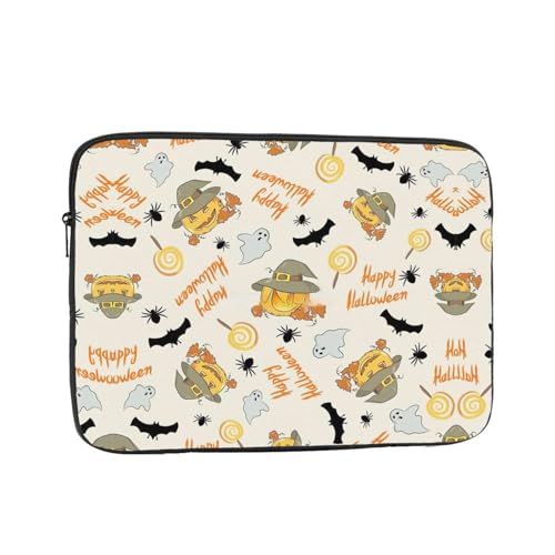 Laptoptasche mit Halloween-Kürbis und Eule, schlanke Laptoptasche für 25,4-43,2 cm (10-17 Zoll) Geräte, ultra-schützende Laptop-Hülle, Schultertasche von CarXs