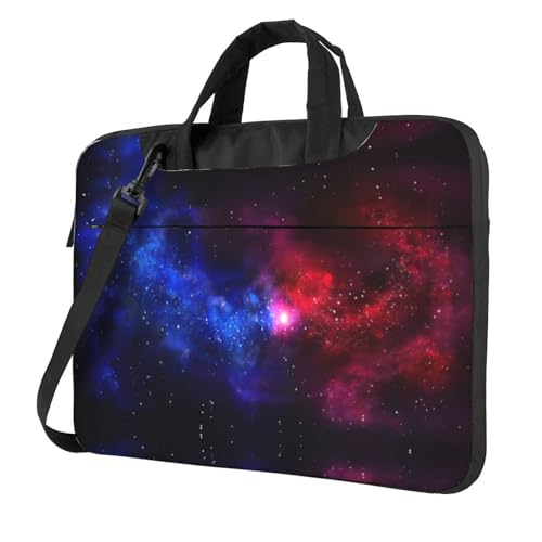 Lustige süße Tier-Faultier-Musik Multifunktionale Laptoptasche - wasserdichte Arbeit Aktentasche Laptop Tasche - Ideal für Frauen und Männer, Rot-blaue Galaxie, 14 inch von CarXs