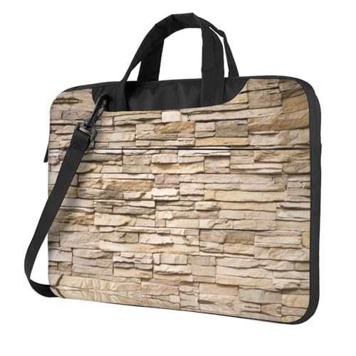 Lustige süße Tier-Faultier-Musik Multifunktionale Laptoptasche - wasserdichte Arbeit Aktentasche Laptop Tasche - Ideal für Frauen und Männer, Rustikale Steinmauer, 14 inch von CarXs