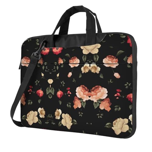 Multifunktionale Laptoptasche mit Vogelmuster, wasserdicht, Arbeits-Aktentasche, Laptoptasche, ideal für Damen und Herren, Herbstliches schönes Blumenmuster, 15.6 inch von CarXs