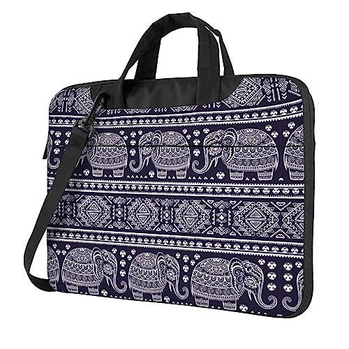 Multifunktionale Laptoptasche mit bunten Blumen und Totenköpfen, wasserdicht, ideal für Damen und Herren, Cartoon Niedlicher Elefant, 13 inch von CarXs