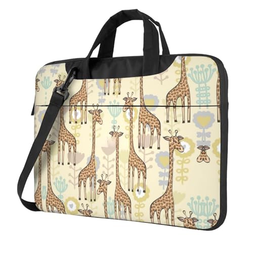 Pacific Ocean Whale Multifunktionale Laptoptasche - Wasserdichte Arbeit Aktentasche Laptop Tasche - Ideal für Frauen und Männer, Handgezeichnete Giraffen, 13 inch von CarXs