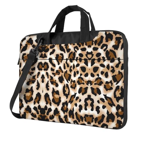 Pferde Streifen Muster Multifunktionale Laptoptasche - Wasserdichte Arbeit Aktentasche Laptop Hülle - Ideal für Frauen und Männer, leopard, 15.6 inch von CarXs