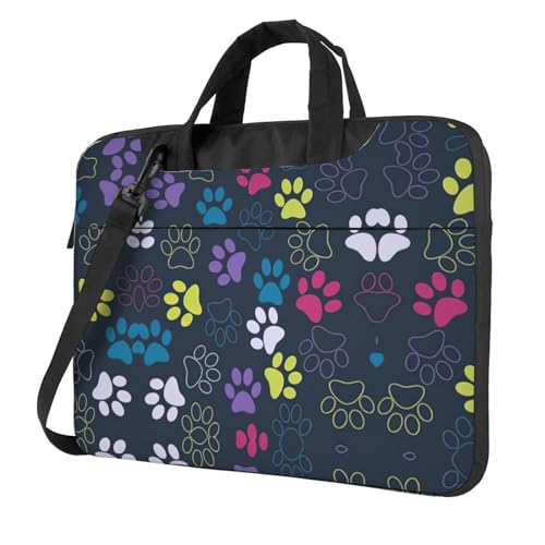 Pferde Streifen Muster Multifunktionale Laptoptasche - Wasserdichte Arbeit Aktentasche Laptop Tasche - Ideal für Damen und Herren, Niedliche Hundepfote., 13 inch von CarXs