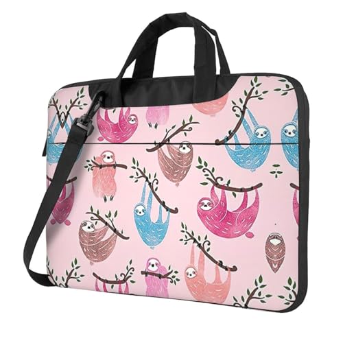 Romantische rote Herz-Multifunktions-Laptop-Tasche - wasserdichte Arbeit Aktentasche Laptop Hülle - Ideal für Frauen und Männer, Freches Faultier, 13 inch von CarXs