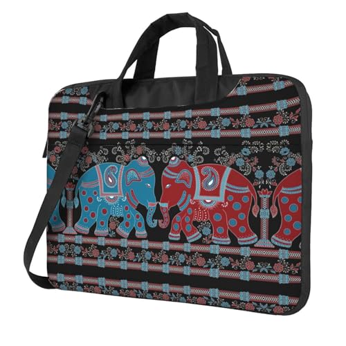 Romantische rote Herz-Multifunktions-Laptop-Tasche - wasserdichte Arbeit Aktentasche Laptop Tasche - Ideal für Frauen und Männer, Lila Elefant, 13 inch von CarXs