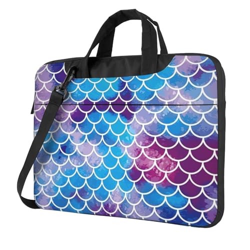 Romantische rote Herz-Multifunktions-Laptop-Tasche - wasserdichte Arbeit Aktentasche Laptop Tasche - Ideal für Frauen und Männer, Meerjungfrau Fischwaage, 13 inch von CarXs