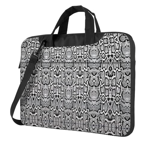 Schöne Sonnenblume Multifunktionale Laptoptasche - Wasserdichte Arbeit Aktentasche Laptop Tasche - Ideal für Frauen und Männer, Schwarz-weiße Schlangenhaut, 13 inch von CarXs