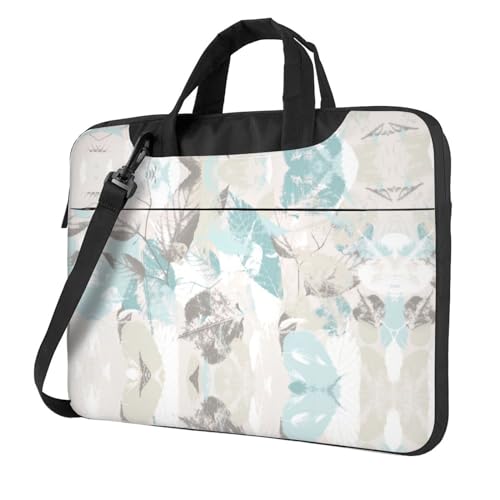 Shining Overlook Multifunktionale Laptoptasche - Wasserdichte Arbeit Aktentasche Laptop Tasche - Ideal für Damen und Herren, Mintgraue Blätter, 13 inch von CarXs