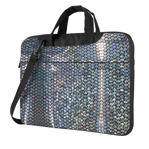 Shining Overlook Multifunktionale Laptoptasche - Wasserdichte Arbeit Aktentasche Laptop Tasche - Ideal für Damen und Herren, Silberne Fischwaage, 14 inch von CarXs