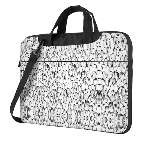 Shining Overlook Multifunktionale Laptoptasche - Wasserdichte Arbeit Aktentasche Laptop Tasche - Ideal für Damen und Herren, Stilvolles Pinguin-Muster, 13 inch von CarXs