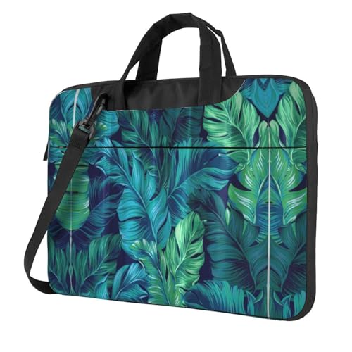 Tropische Palmenblätter Multifunktionale Laptoptasche - Wasserdichte Arbeit Aktentasche Laptop Tasche - Ideal für Frauen und Männer, Tropische Palmenblätter, 15.6 inch von CarXs