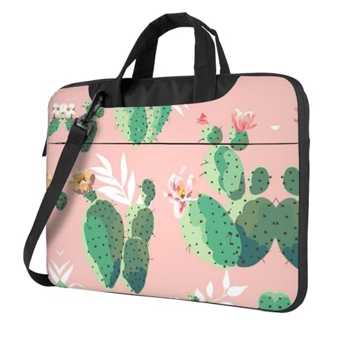 Zickzack-Streifen Multifunktionale Laptoptasche - Wasserdichte Arbeit Aktentasche Laptop Tasche - Ideal für Damen und Herren, Tropischer Kaktus, 15.6 inch von CarXs