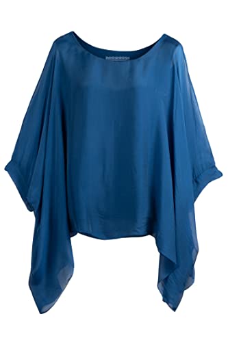Cara Mia Seidentunika für Damen Made in Italy Fledermaus-Ärmel Petrol 38 40 42 44 Cara Mia Seidentunika für Damen Made in Italy Fledermaus-Ärmel Petrol 38 40 42 44 von Cara Mia