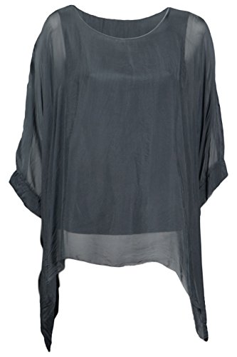 Cara Mia Tunika Bluse Sexy Seide Fledermaus Italy Anthrazit 38 40 42 44 Cara Mia Tunika Bluse Sexy Seide Fledermaus Italy Anthrazit 38 40 42 44 von Cara Mia