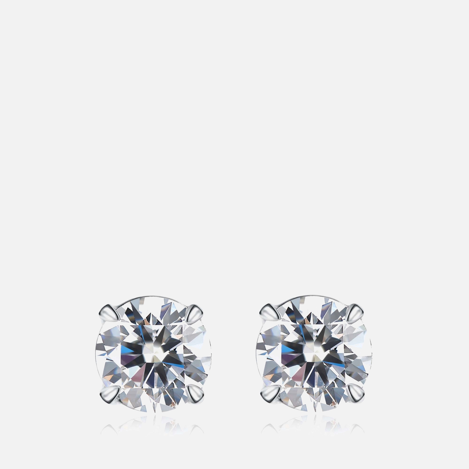 Carat London Eternal 9k White Gold Stud Earrings von Carat London