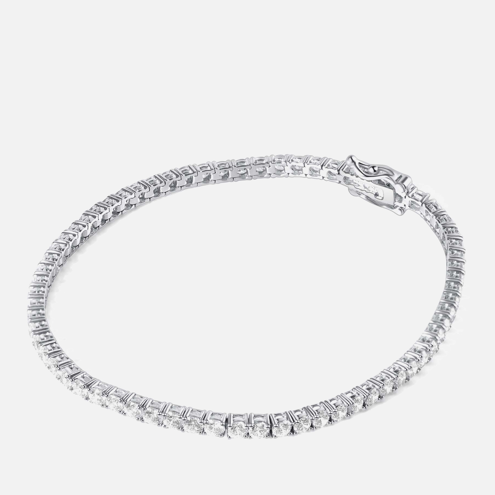 Carat London Francine White Gold Plated Sterling Silver Tennis Bracelet - 16 cm von Carat London