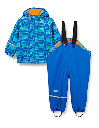 CareTec Baby und Kinder Regenjacke und Regenhose mit Fleece Futter im Set, Aquablau, 80 von CareTec