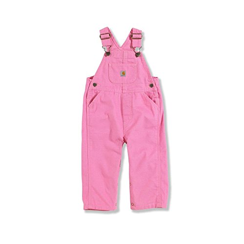 Carhartt Baby Girls' Washed Microsanded Canvas Bib Overall, Rosebloom, 6 Months von Carhartt