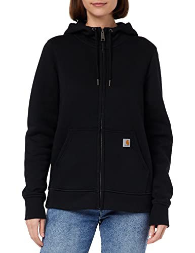 Carhartt Damen Relaxed Fit Mittelschweres Full-Zip Sweatshirt, Schwarz, S von Carhartt