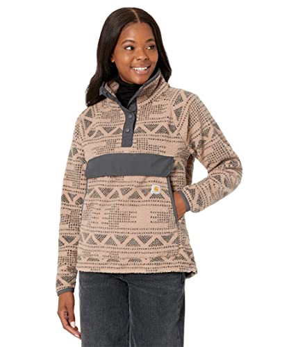Carhartt Damen Relaxed Fit Fleece - Pullover mit Kragen für Frauen - lockere Passform - Lange Ärmel, Farbe: Schwarz, XL von Carhartt