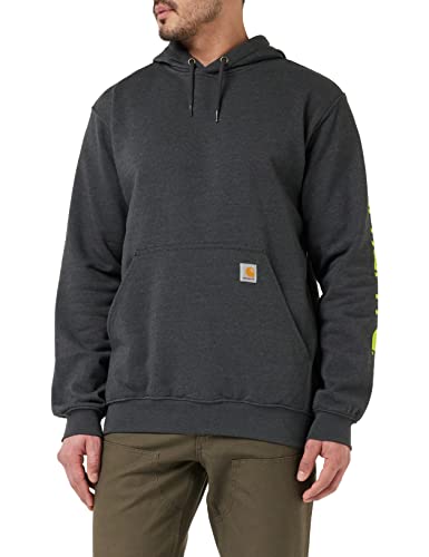 Carhartt, Herren, Weites, mittelschweres Sweatshirt mit Logo-Grafik auf dem Ärmel, Anthrazit meliert, L von Carhartt