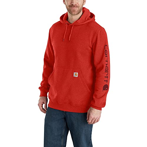 Carhartt, Herren, Weites, mittelschweres Sweatshirt mit Logo-Grafik auf dem Ärmel, Chili meliert, XL von Carhartt